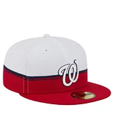 New Era Men's Red/White Washington Nationals Paint Stroke 59FIFTY Fitted Hat
