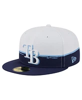 New Era Men's Navy/White Tampa Bay Rays Paint Stroke 59FIFTY Fitted Hat