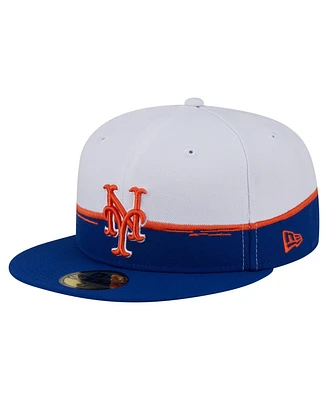 New Era Men's Royal/White York Mets Paint Stroke 59FIFTY Fitted Hat