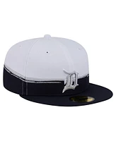 New Era Men's Navy/White Detroit Tigers Paint Stroke 59FIFTY Fitted Hat