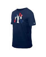 New Era Men's Navy York Yankees Dominican Republic Flag Logo T-Shirt