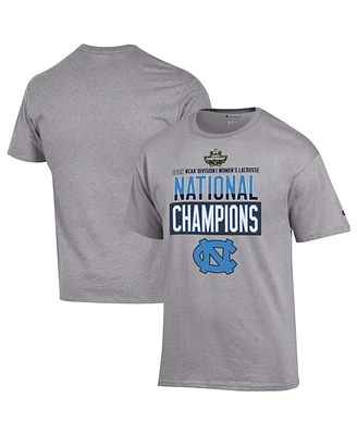 Champion Men's and Women's Gray North Carolina Tar Heels 2025 Ncaa Lacrosse National Champions Locker Room T-Shirt