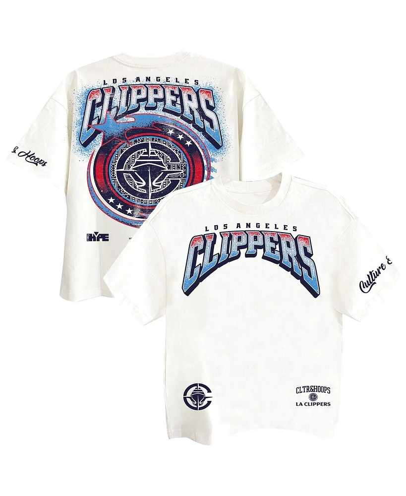 Two Hype Men's White La Clippers Drip Dime Collection Premium T-Shirt