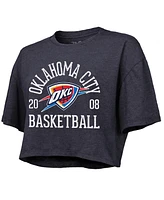 Majestic Women's Navy Oklahoma City Thunder Boxy Crop Top