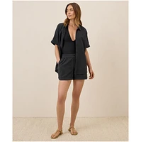 Pact Cotton Coastal Double Gauze Curved Hem Short