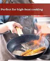 Alva Forest Natural Carbon Steel Frying Pan Set - Pre-Seasoned 2-Piece Cookware, Non-Toxic, Chemical-Free - Works on All Stovetops