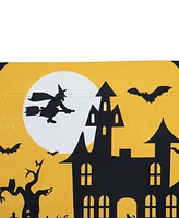 Northlight Haunted House with Flying Witch Halloween Outdoor Garden Flag, 18" x 12.5"