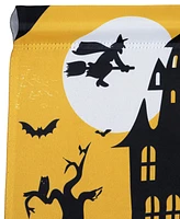 Northlight Haunted House with Flying Witch Halloween Outdoor Garden Flag, 18" x 12.5"