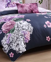 Bebejan Purple Bliss Bedding 200 Thread Count 100% Cotton Sateen 5 Piece Queen Size Reversible Comforter Set
