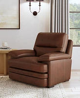 Flexsteel David 48" Pecan Leather Chair