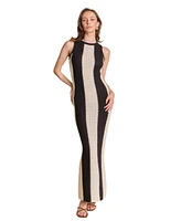 Endless rose Women's Vertical Stripe Fitted Maxi Dress
