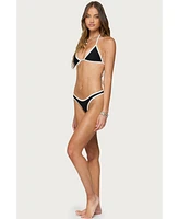 Edikted Women's Dina Contrast Bikini Bottom