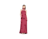 Amri Floral Applique Strapless Mermaid Gown