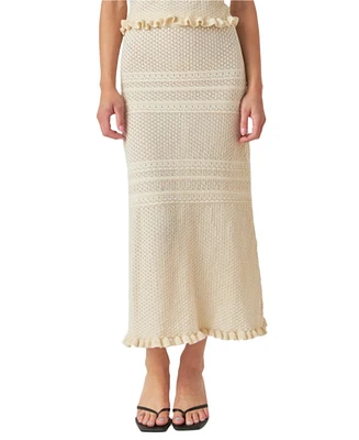 endless rose Women's Knit Midi Skirt