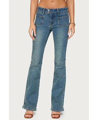 Edikted Women's Mattea Low Rise Flared Jeans
