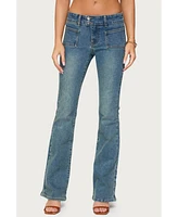 Edikted Women's Mattea Low Rise Flared Jeans
