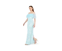 Amri Women's Off-The-Shoulder Corset Detail Brocade Gown