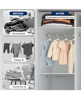SereneLife 40 Pcs. Non-Slip Plastic Kids Hangers - Durable and Space-Saving Closet Organizers for Infants, Toddlers, and Kids' Clothing (White