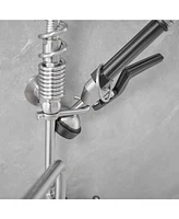 Greenspring Commercial Restaurant Pull Down 2-Handle Wall Mount Pre-Rinse Spray Utility Kitchen Faucet Polished Chrome