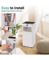 SereneLife Portable Air Conditioner - 8000 Btu (Ashrae) Compact Cooling Unit with Window Mount Kit for Home Use (White)