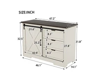 Casainc Storage Kitchen Cabinet with Silent Sliding Doors and Three Drawers