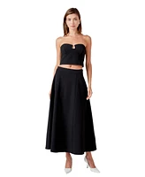 endless rose Women's Flare A Line Midi Skirt
