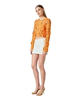 endless rose Women's Floral Lace Long Sleeve Top