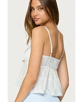 Edikted Women's Tamora Eyelet Babydoll Tank Top