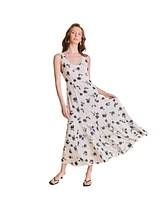 endless rose Women's Floral Print Chiffon Maxi Dress