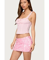 Edikted Women's Wynne Chiffon Ruffle Corset