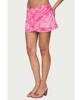 Edikted Women's Tiedye Mesh Layered Mini Skirt