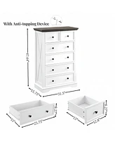 Casainc Tall Bathroom Cabinet Closet Organizers Storage Clothes with 6 Drawers