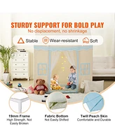 Castle Play Tent for Kids with Mat Tent Lamp and Windows Indoor Outdoor Playhouse