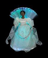 Northlight 12" Lighted Fiber Optic African American Angel Christmas Tree Topper