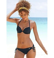 Lascana Women's Textured Side Tie Bikini Swimsuit Bottom