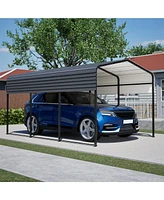 Mondawe 10x15FT Heavy Duty Metal Carport - Galvanized Steel Vehicle Shelter with Uv Cover