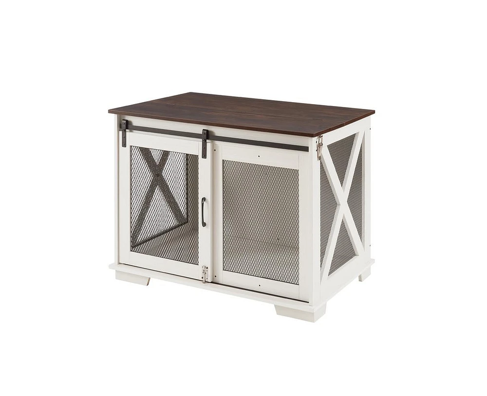 Casainc Cabinet Dog Cage Crate Storage with Sliding Barn Door