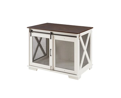Casainc Cabinet Dog Cage Crate Storage with Sliding Barn Door