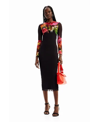Desigual Women's M. Christian Lacroix floral tulle dress