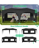 Mondawe 10'x20' Commercial Pop-Up Canopy Tent with 6 Sidewalls