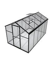 Mondawe 6'x12' Thick Polycarbonate Greenhouse with Double Flush Door