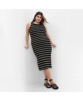 City Chic Women's Crochet Stripe Dress