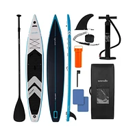 Free-Flow Stand-Up Paddle-Board - Woven Drop-Stitch and Double Layer Side Inflatable Sup with Double-Action Hand Pump (Black)