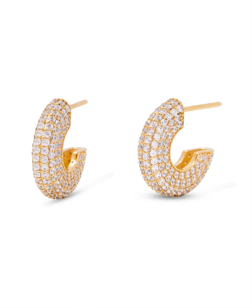 brook & york Gold Plated Marley Vermeil Huggies Earrings