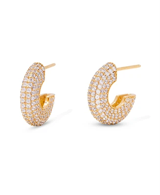 brook & york Gold Plated Marley Vermeil Huggies Earrings