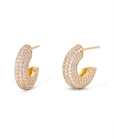 brook & york Gold Plated Marley Vermeil Huggies Earrings