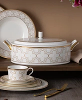 Noritake Trefolio Gold Covered Vegetable Bowl, 67 Oz.