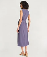 Luxely Women's Crepe Sleeveless Midi Sheath Dress