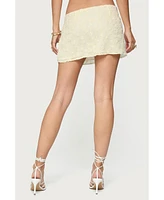 Edikted Women's Leora Textured Floral Mini Skirt