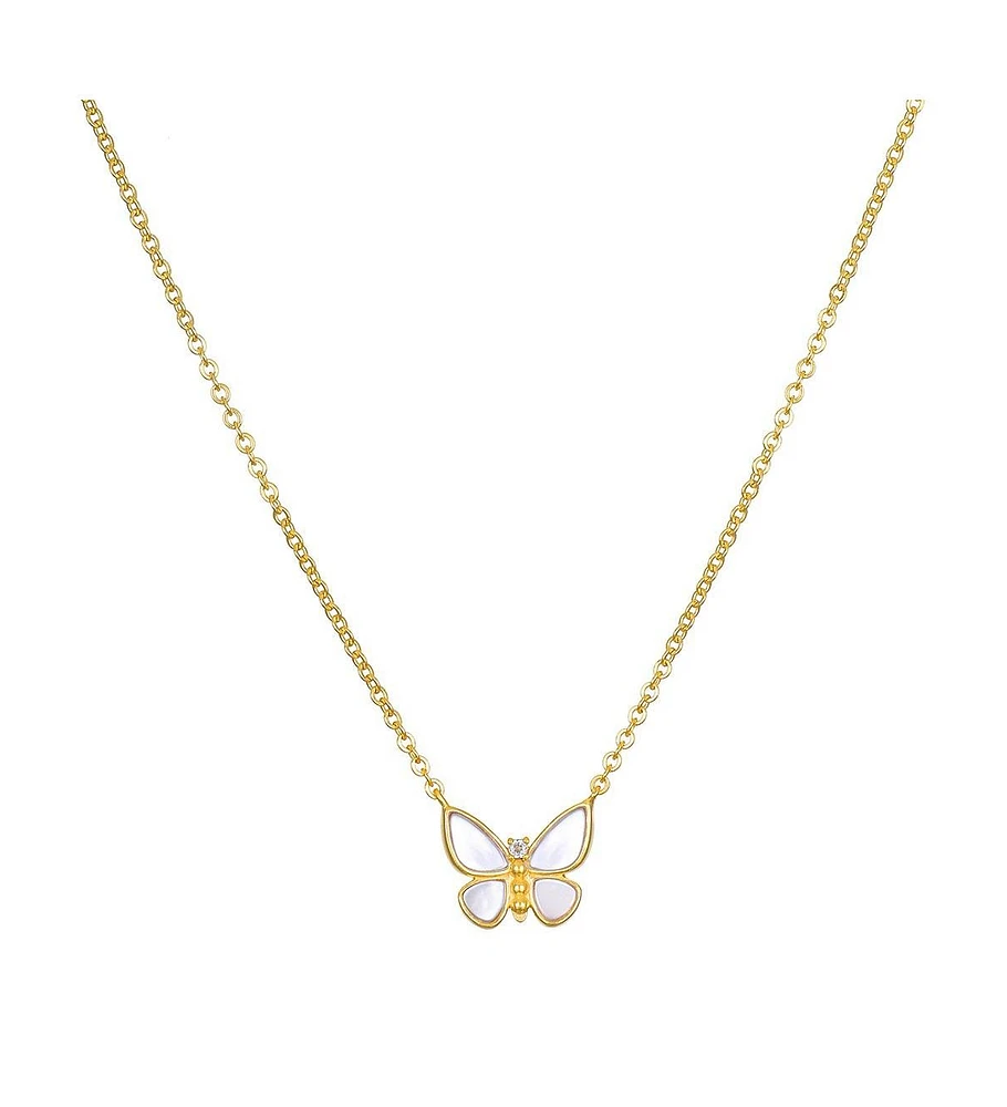 Renewed Hope Pearl Butterfly Necklace